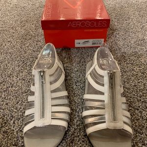 11M Aerosoles chothesline white Silver (179) sandals